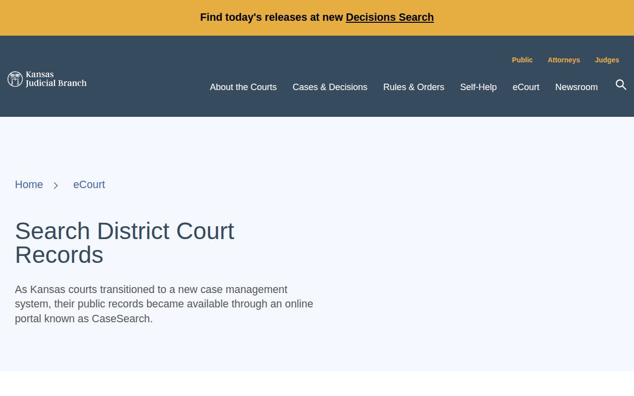Kansas court access for Atchison County release records